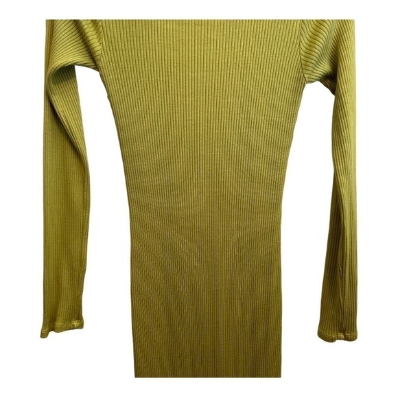 Simon Miller Anz Rib Cutout Long Sleeve Dress in kiwi (lime green) - Picture 10 of 15